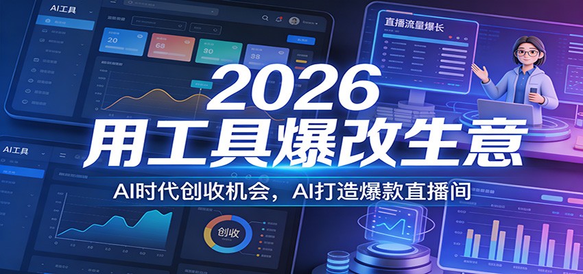 2026用工具爆改生意，AI时代创收机会，AI打造爆款直播间_菜菜笔记