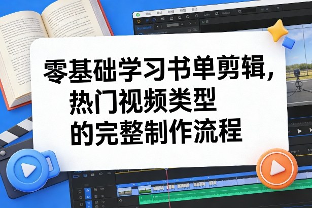 零基础学习书单剪辑，热门视频类型的完整制作流程（更新2026）_菜菜笔记