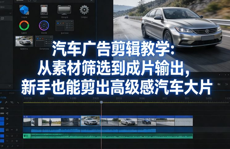 汽车广告剪辑教学：从素材筛选到成片输出，新手也能剪出高级感汽车大片_菜菜笔记