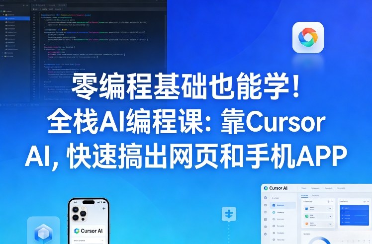 零编程基础也能学！全栈AI编程课：靠Cursor AI，快速搞出网页和手机APP_菜菜笔记