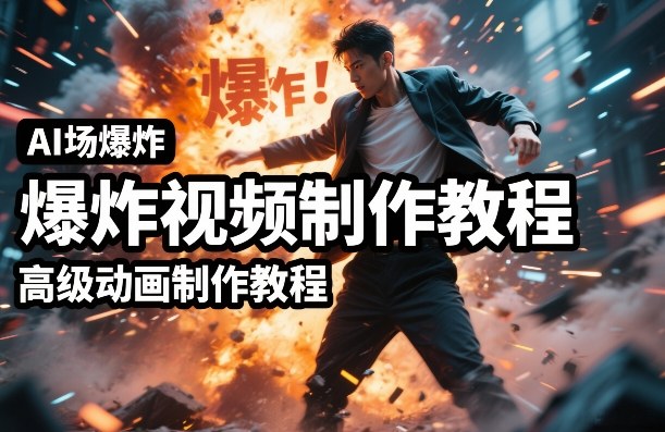 AI场景爆炸视频制作教程，利用人物实拍视频制作出高级的动画特效_菜菜笔记