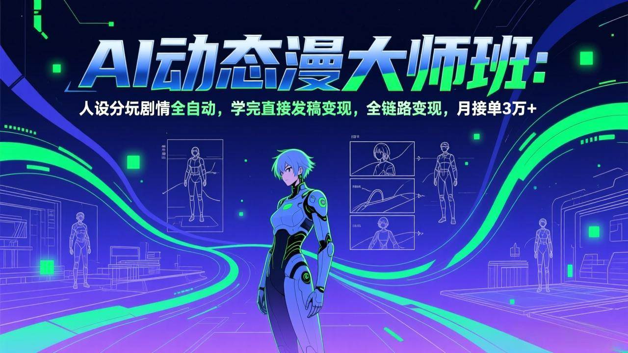 （17402期）AI动态漫剧大师班：人设分镜剧情全自动，学完直接发稿变现，全链路变现，月接单3万+_菜菜笔记