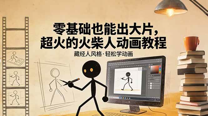 （17464期）零基础也能出大片，超火的火柴人动画教程（藏经人风格）_菜菜笔记
