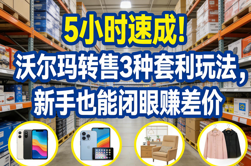 5小时速成！沃尔玛转售3种套利玩法，新手也能闭眼賺差价_菜菜笔记