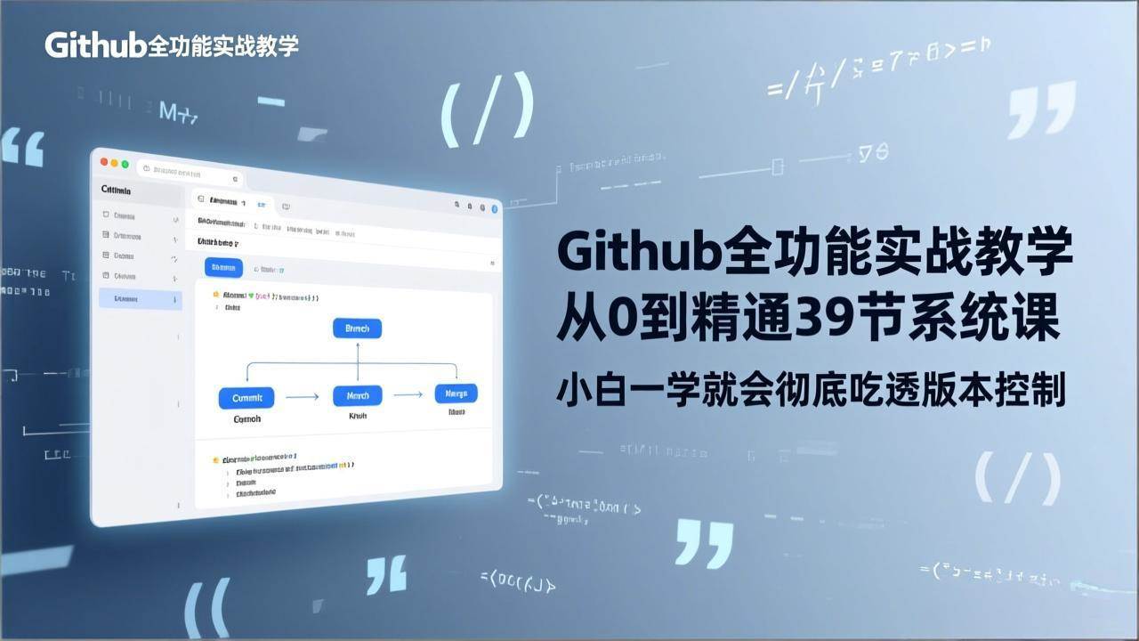 （17501期）GitHub-全功能实战教学，从0到精通39节系统课，小白一学就会彻底吃透版本控制_菜菜笔记