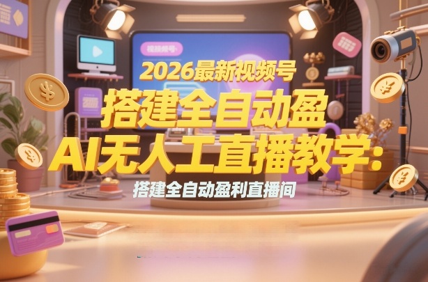 2026最新视频号AI无人直播教学：搭建全自动盈利直播间，低成本开启副业变现_菜菜笔记