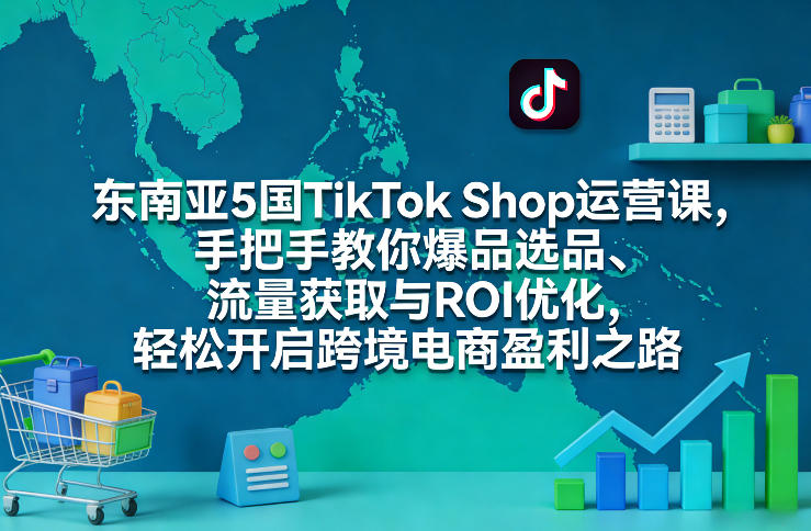 东南亚5国TikTok Shop运营课，手把手教你爆品选品、流量获取与ROI优化，轻松开启跨境电商盈利之路_菜菜笔记