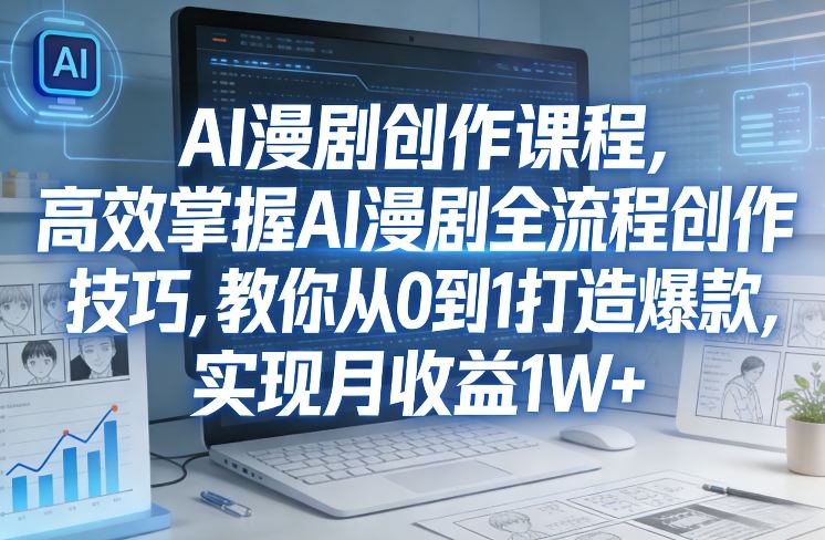 某社群AI漫剧创作课程，高效掌握AI漫剧全流程创作技巧，教你从0到1打造爆款，实现月收益1W+_菜菜笔记