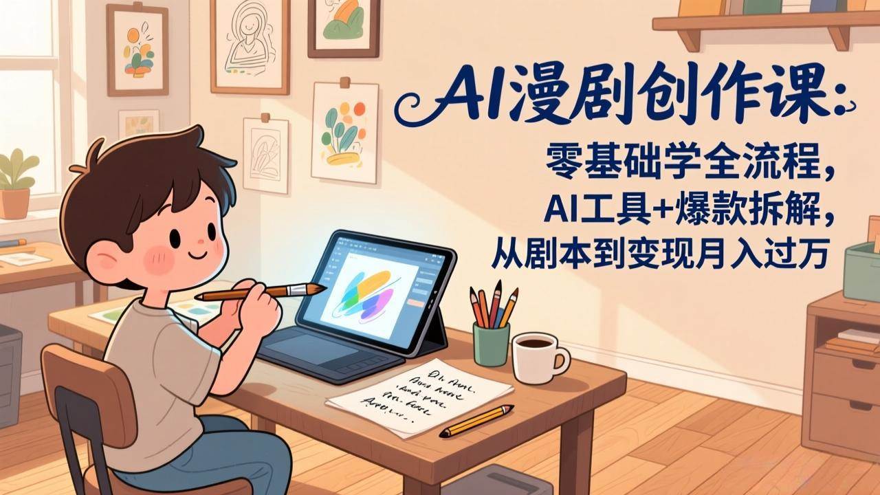 （17519期）AI漫剧创作课：零基础学全流程，AI工具+爆款拆解，从剧本到变现月入过万_菜菜笔记