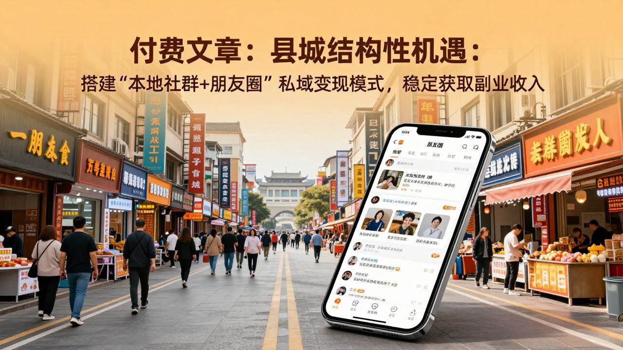 （17518期）付费文章：县城结构性机遇：搭建“本地社群+朋友圈”私域变现模式，稳定获取副业收入_菜菜笔记