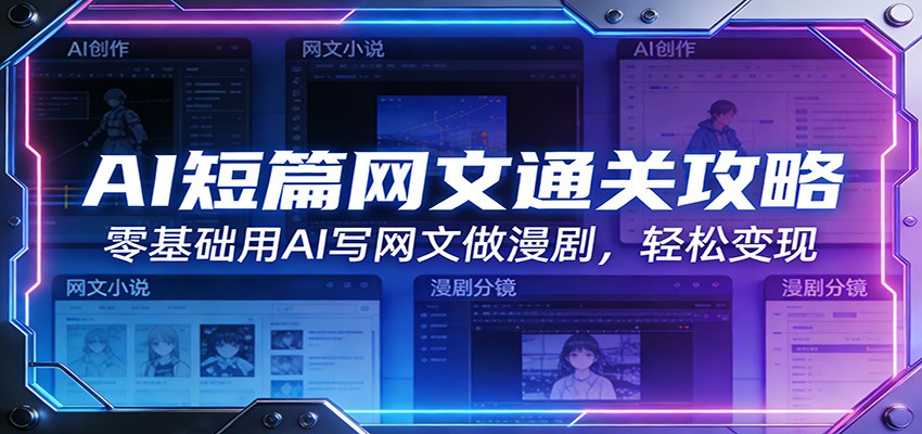 AI短篇网文通关攻略：零基础用AI写网文做漫剧，轻松变现_菜菜笔记
