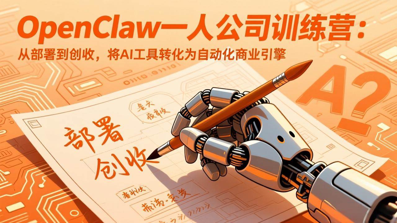 （17540期）OpenClaw一人公司训练营：从部署到创收，将AI工具转化为自动化商业引擎_菜菜笔记