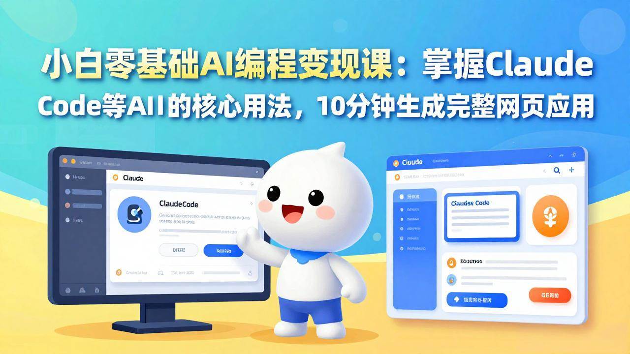 （17562期）小白零基础AI编程变现课：掌握Claude Code等AI工具的核心用法，10分钟生成完整网页应用_菜菜笔记