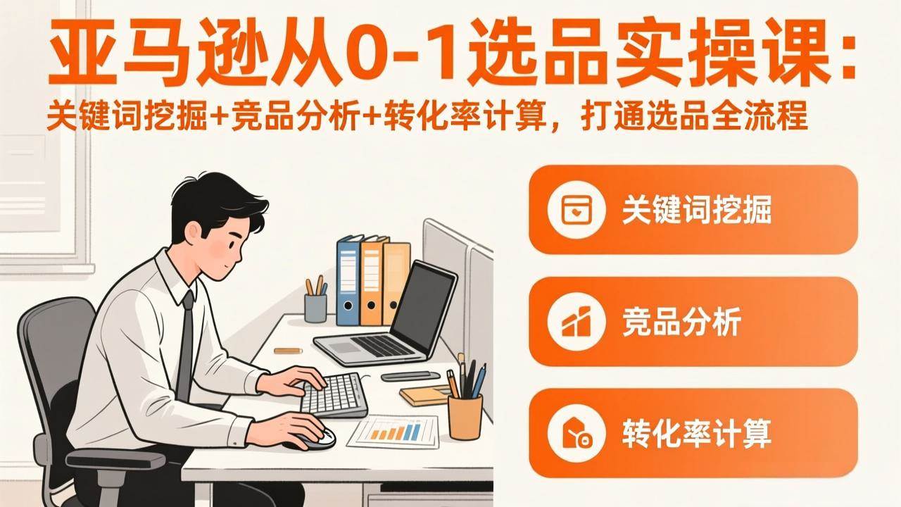 （17567期）亚马逊从0-1选品实操课(更新3月)：关键词挖掘+竞品分析+转化率计算，47节打通选品全流程_菜菜笔记