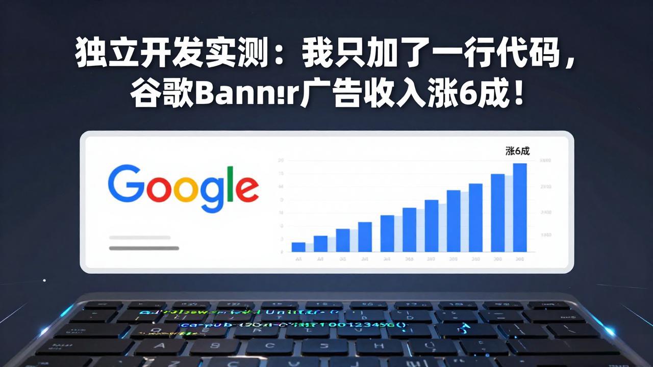 付费文章：独立开发实测：我只加了一行代码，谷歌Banner广告收入涨6成！_菜菜笔记