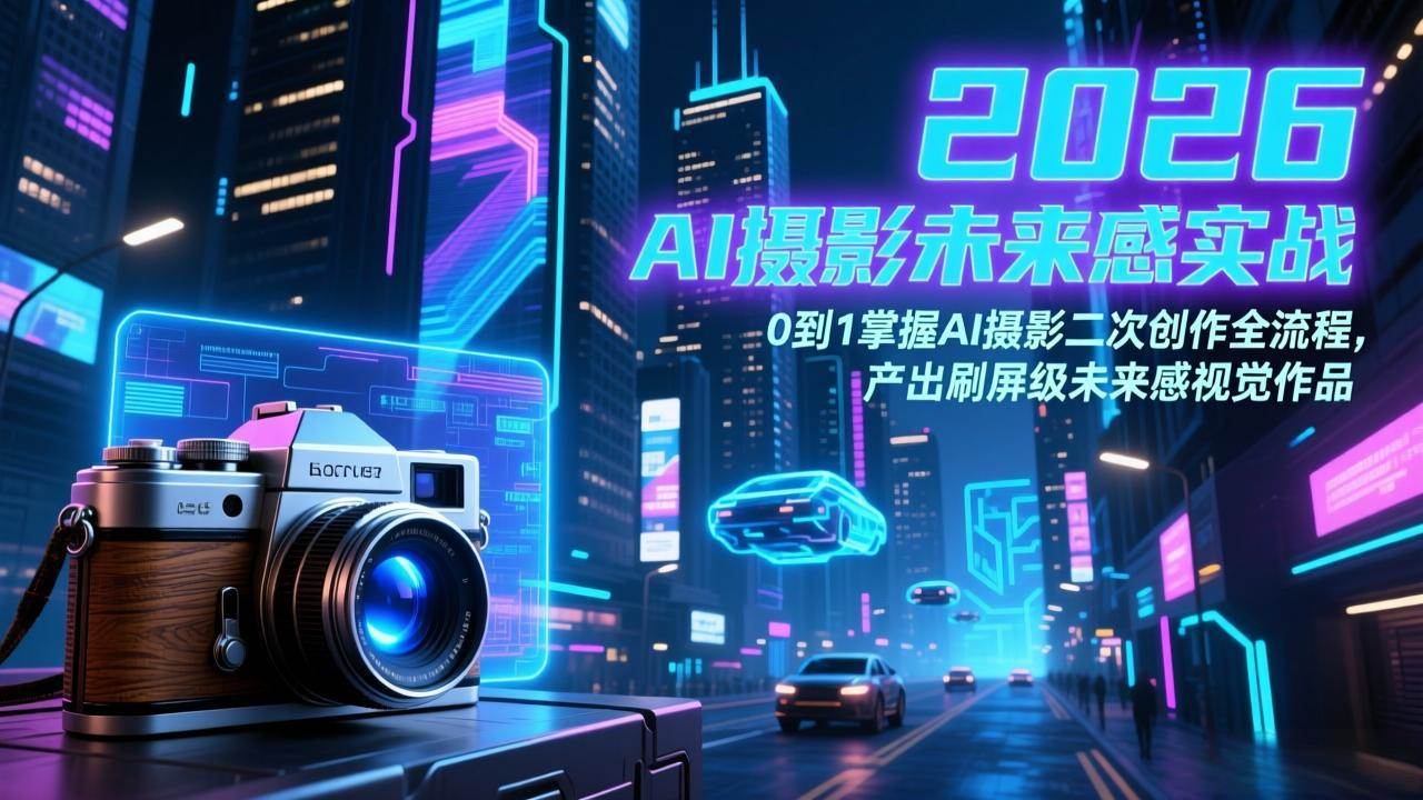 （17584期）2026 AI摄影未来感实战：0到1掌握AI摄影二次创作全流程，产出刷屏级未来感视觉作品_菜菜笔记