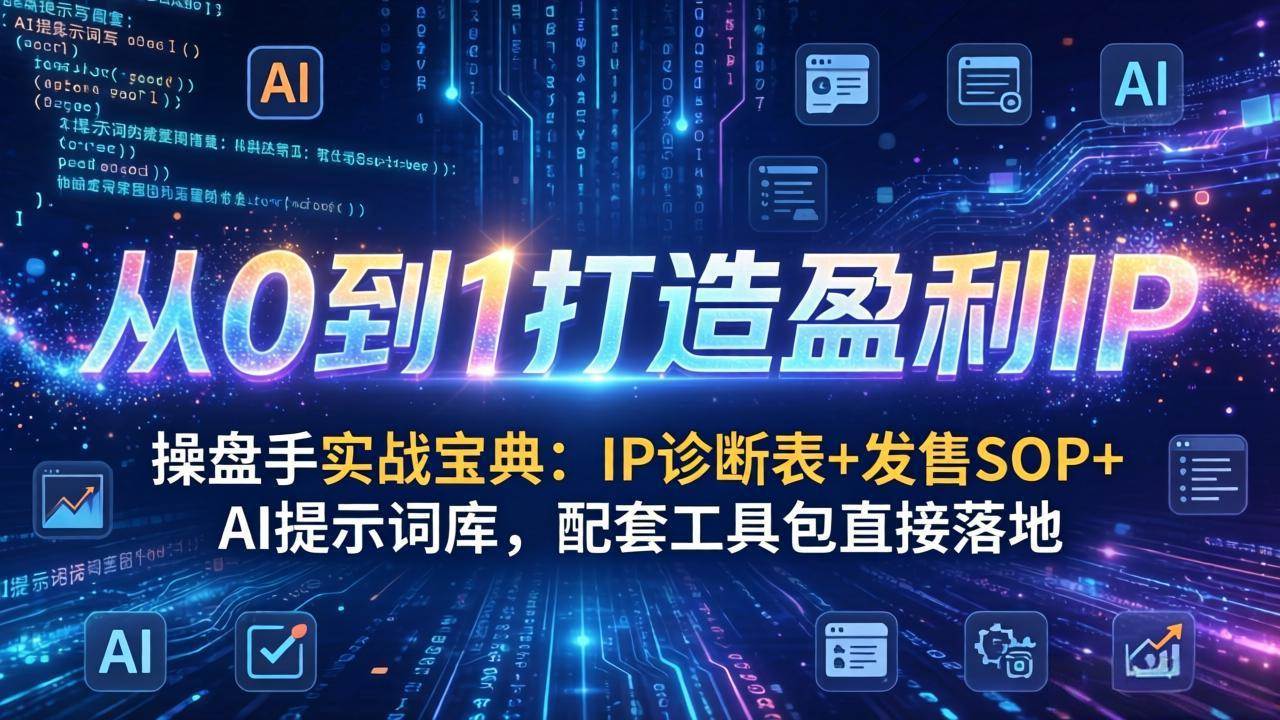 （17593期）操盘手实战宝典：IP诊断表+发售SOP+AI提示词库，配套工具包直接落地，从0到1打造盈利IP_菜菜笔记