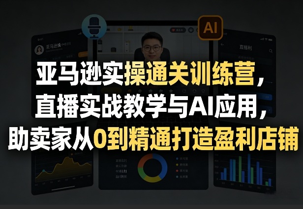 亚马逊实操通关训练营，直播实战教学与AI应用，助卖家从0到精通打造盈利店铺（更新3月）_菜菜笔记